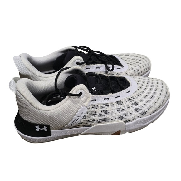 Under Armour UA TriBase Reign 4 White Black Training Shoes Mens Size 12 - Picture 1 of 8